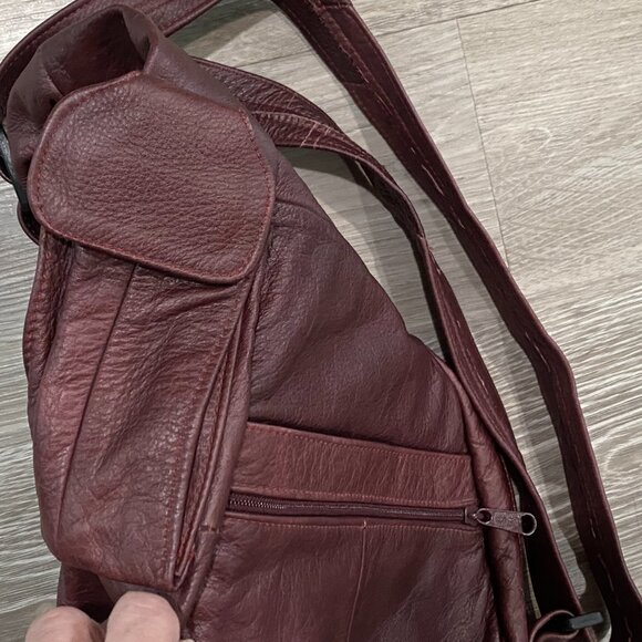 Share Wine Accent Leather Boho Western Soft Crossbody Y2K Travel Sling Shoulder - Picture 5 of 8
